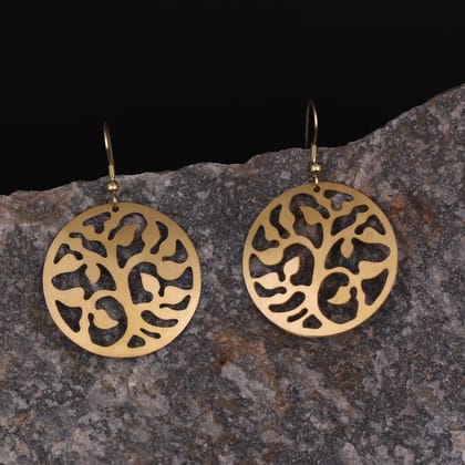 Handcrafted Tree Design Brass Earring Handcrafted Tree Design Brass Earring