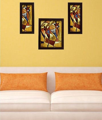 Indianara ABSTRACT Synthetic Painting With Frame