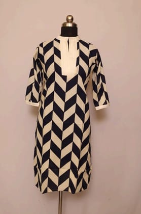 Cotton Collar Kurti With Sleeves