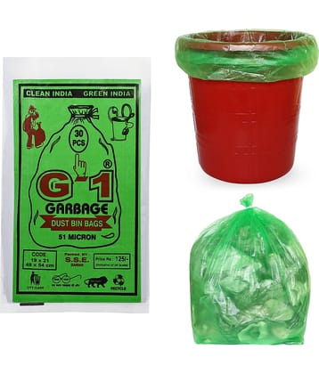 G 1® 100% Recyclable Garbage Bags - 120 Pieces - Pack of 4, Medium Size 19 X 21 Inch
