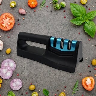 Manual Kitchen,2 Stage Tool for Knives (Carbon) Knife Sharpening Steel(Steel, Plastic)