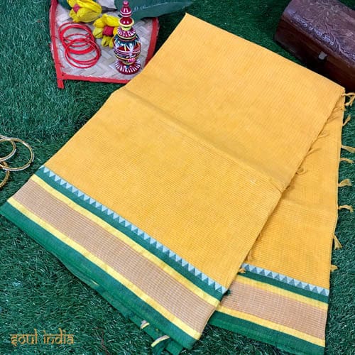 Woven Check Tant Cotton Saree