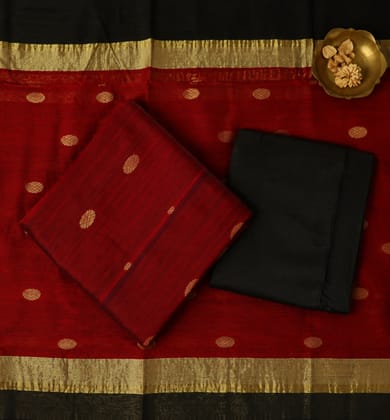 Handloom Chanderi Silk Cotton 3 Piece Suit Set