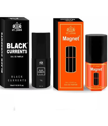 ST.JOHN Cobra Black Currents & Magnet, Pocket Perfume For Men 10ml Each (20ml) - Pack of 2