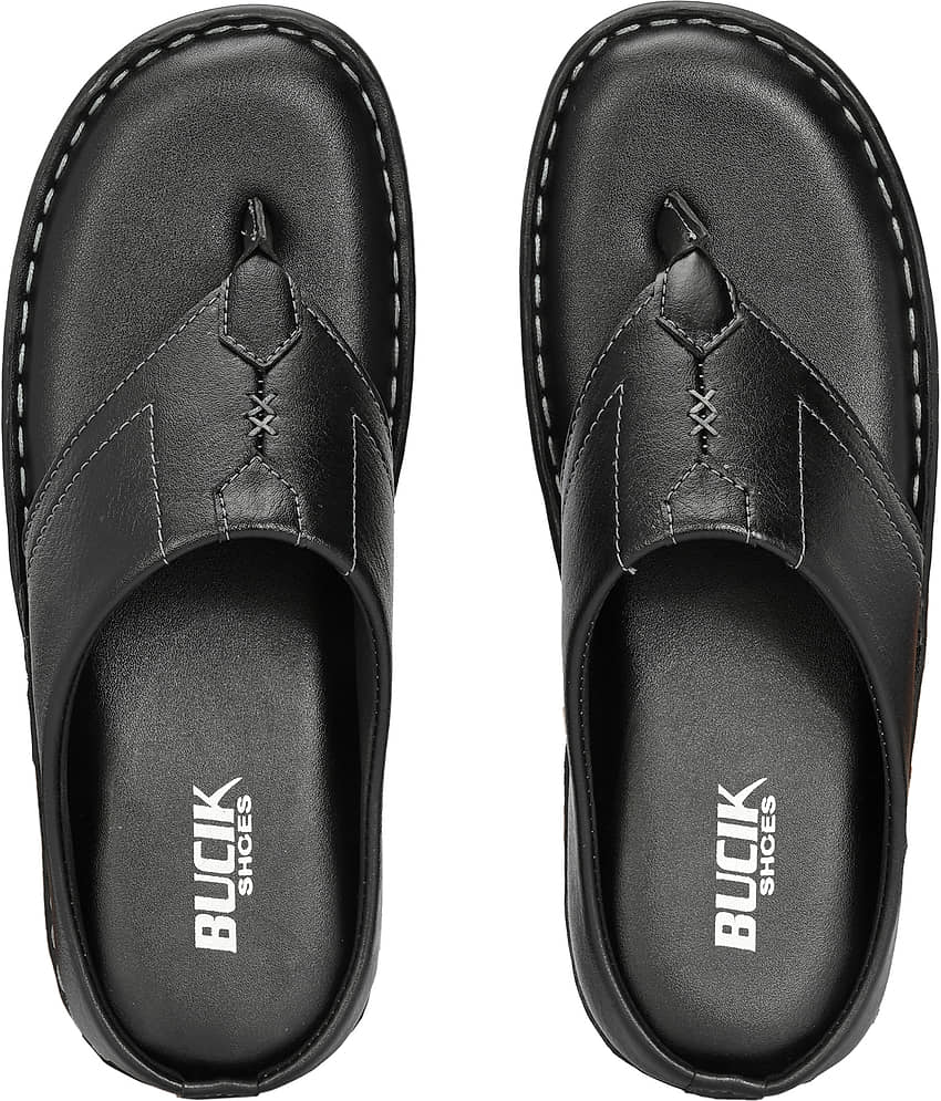 Bucik BLACK Men's Leather Slipper
