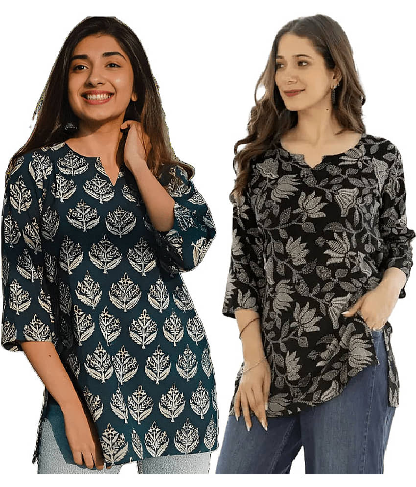 AK FASHION MALL Women Viscose Rayon Printed Straight Kurti ( Multicolor4 )