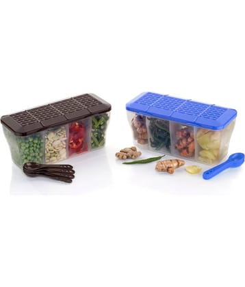 FIT4CHEF Fridge Storage PET Multicolor Multi-Purpose Container ( Set of 2 )