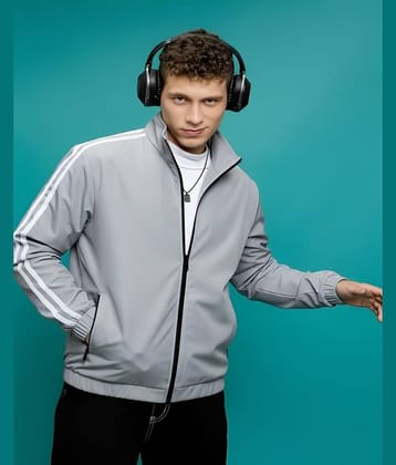 PLUS PARADISE Polyester Men's Windcheater Jacket - Grey ( Pack of 1 )