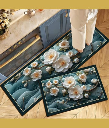 mahek accessories Set of 2 Anti-skid Rubber Door Mat ( 40 X 60 cm ) Assorted