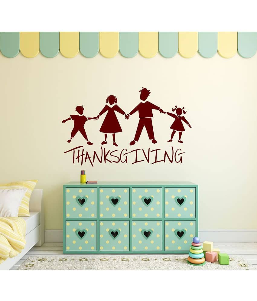 Decor Villa Family Thanks giving Motivational/Quotes Theme PVC Sticker
