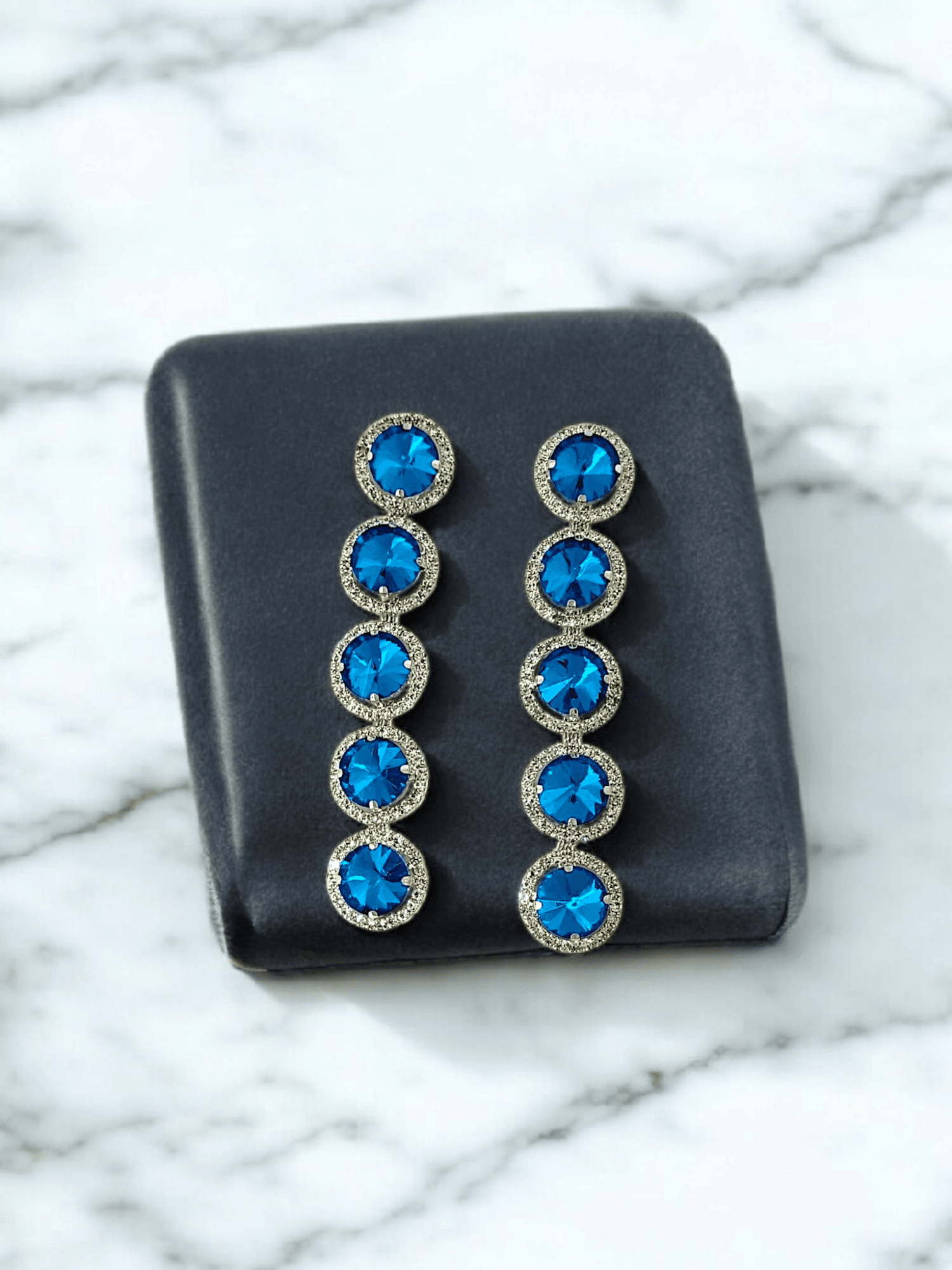 Blue Diamond Earrings