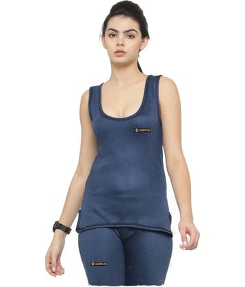 Uzarus Cotton Blend Topwear - Navy