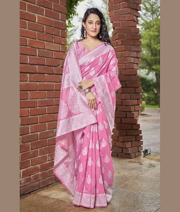 Sariya Jacquard Woven Saree With Unstitched Blouse Piece ( Rama )