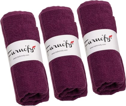 Furnofy Cotton 450 GSM Hand Towel Set Magenta (Pack Of 3) Furnofy Cotton 450 GSM Hand Towel Set Magenta (Pack Of 3)