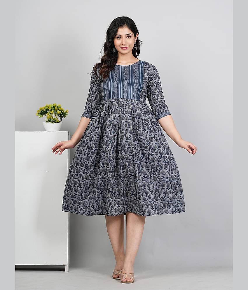 RIAANA Grey Cotton Maternity Tops