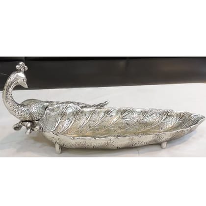 Aluminium Showpiece Peacock Plate, Height : 5.5 Inch (ASMAS508 S)