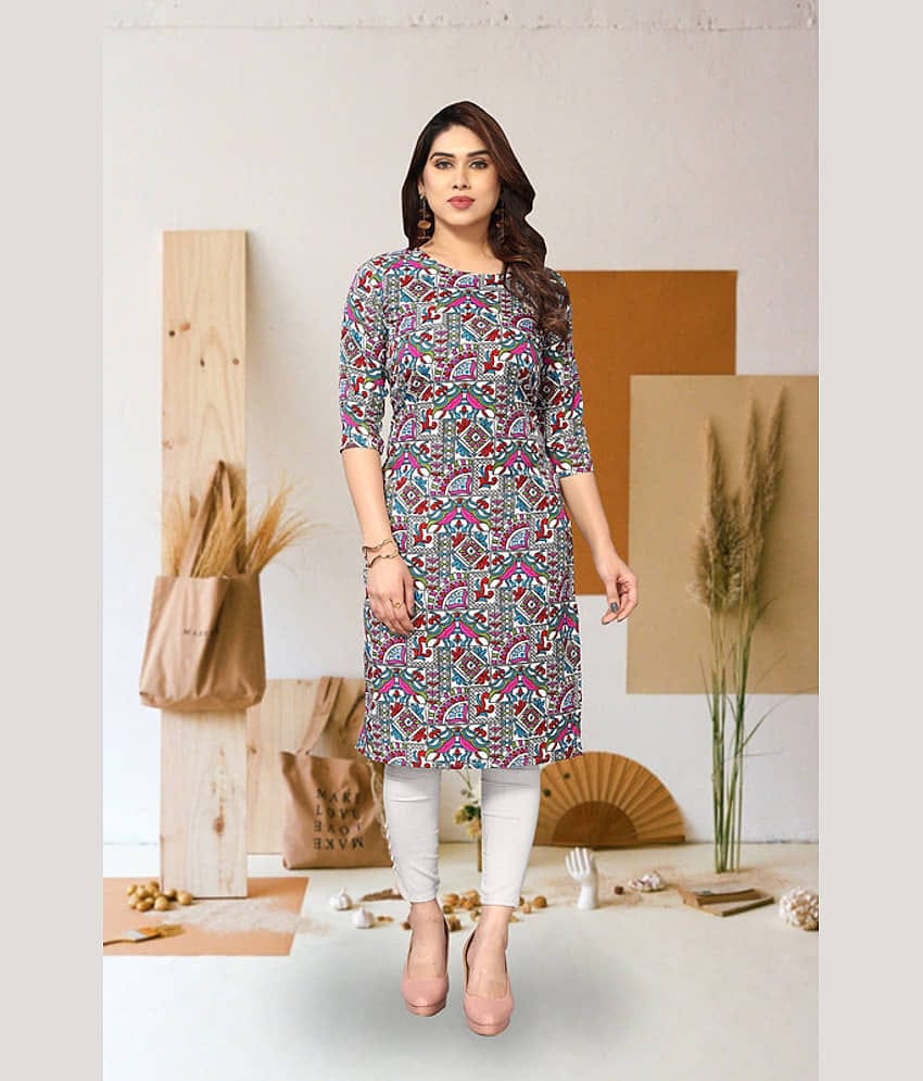KETAKI FASHION Pack of 1 Crepe Printed Straight Women's Kurti - ( Multicolor )