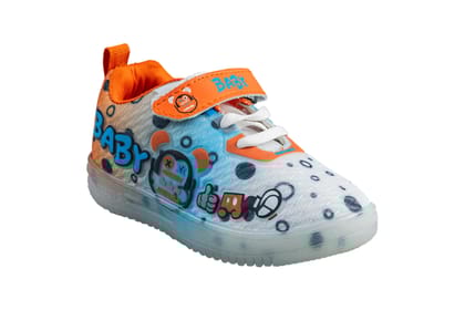 Camps Children White / Orange Sports Shoe (2 Years - 6 Years Kids)-White/Orange / 7