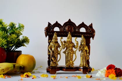 Brass Ram Darbar Statue with Temple Arch (Color - Golden, Size - 7.5H *6L*2.5B) by Snova Enterprises Brass Ram Darbar Statue with Temple Arch (Color - Golden, Size - 7.5H *6L*2.5B) by Snova Enterprises