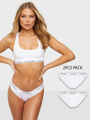 C K Classic Underwear - Women Pack Of 2 Briefs-M / WHITE