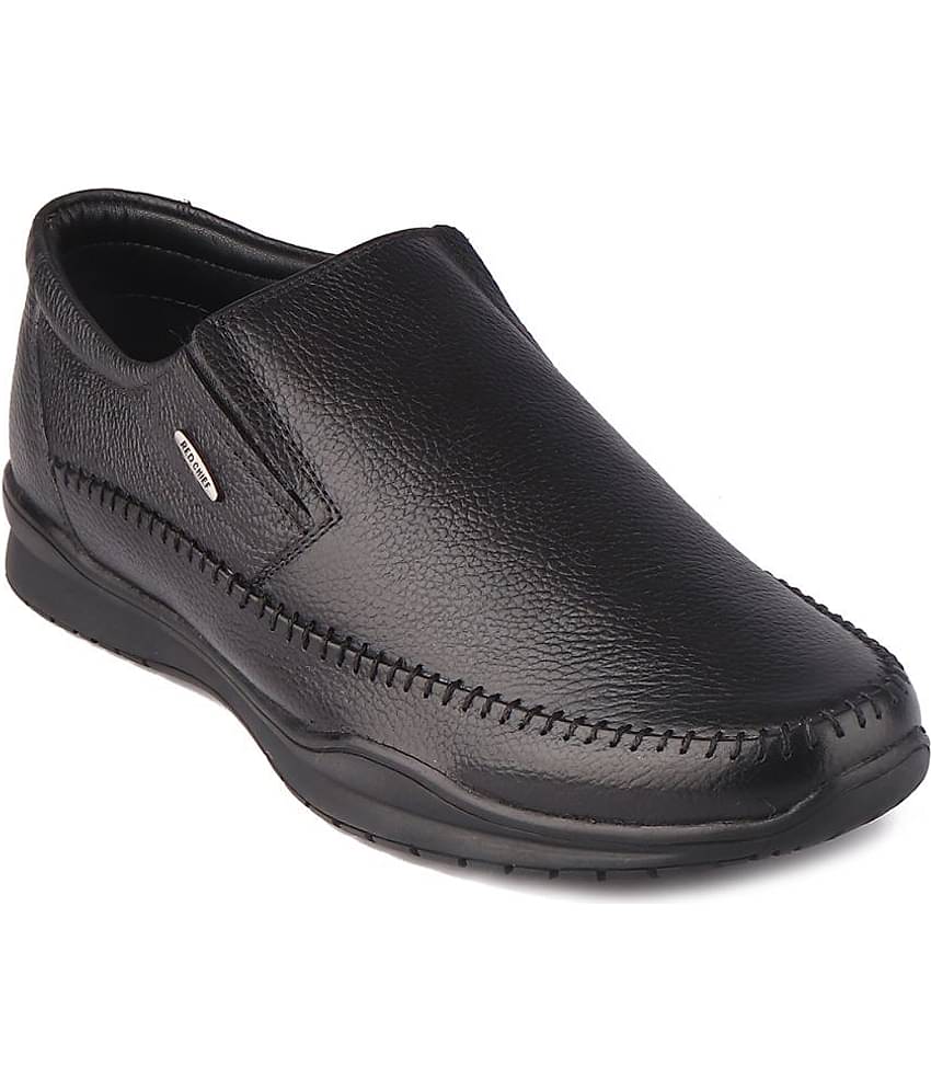 Red Chief Black Men's Slip On Formal Shoes