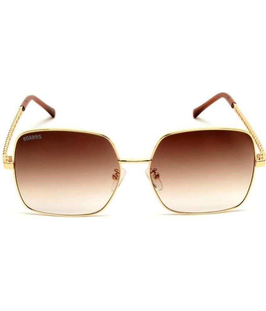 Roadies - Gold Rectangular Sunglasses ( Pack of 1 )