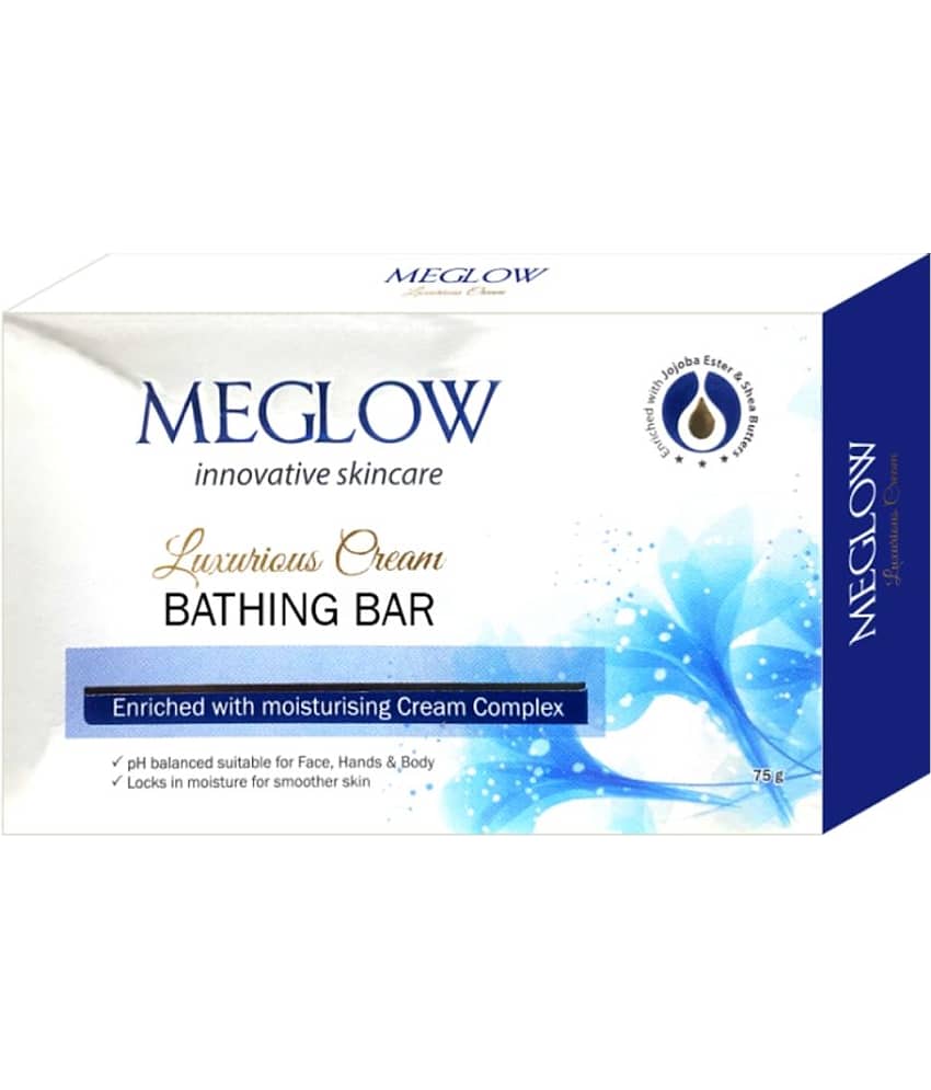 Meglow Luxurious Bathing Soap Bar for Nurished, Soft and Healthy Skin 75g ( Pack Of 5 )