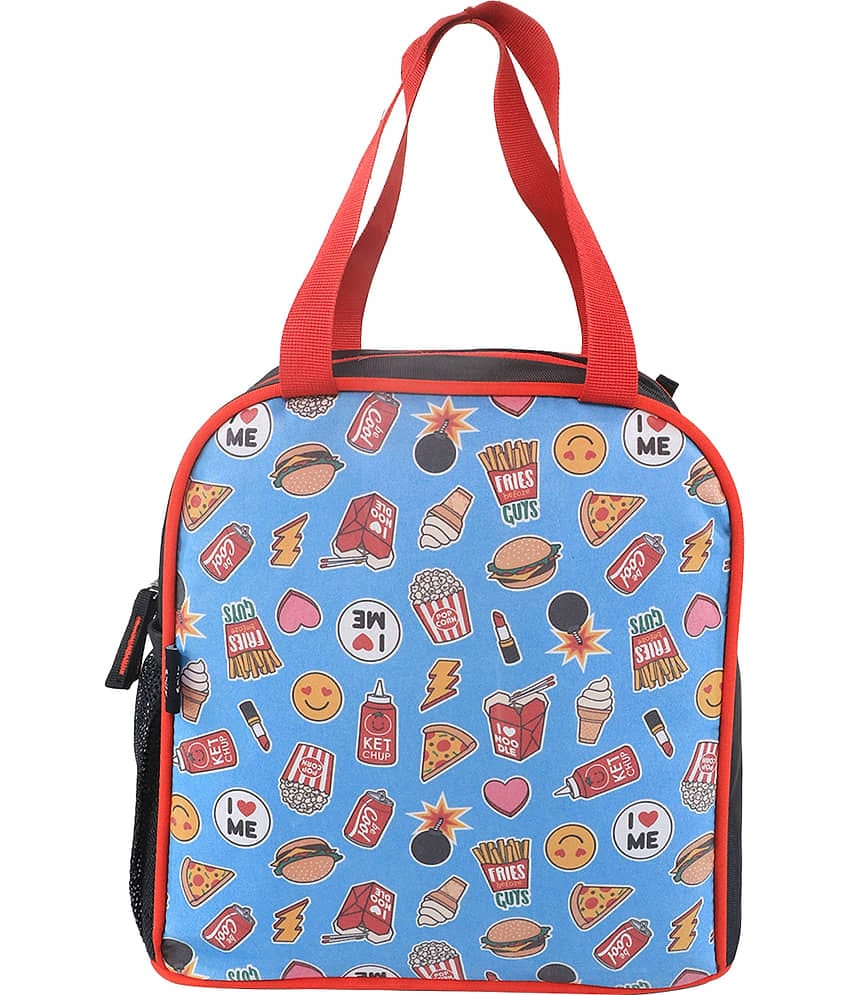joy lunch bag- Fast Food Theme - Teal blue
