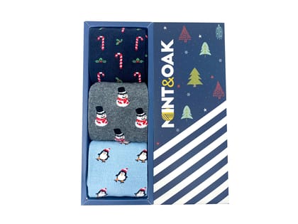 Christmas Cheer Set-of-3 Crew Socks for Men