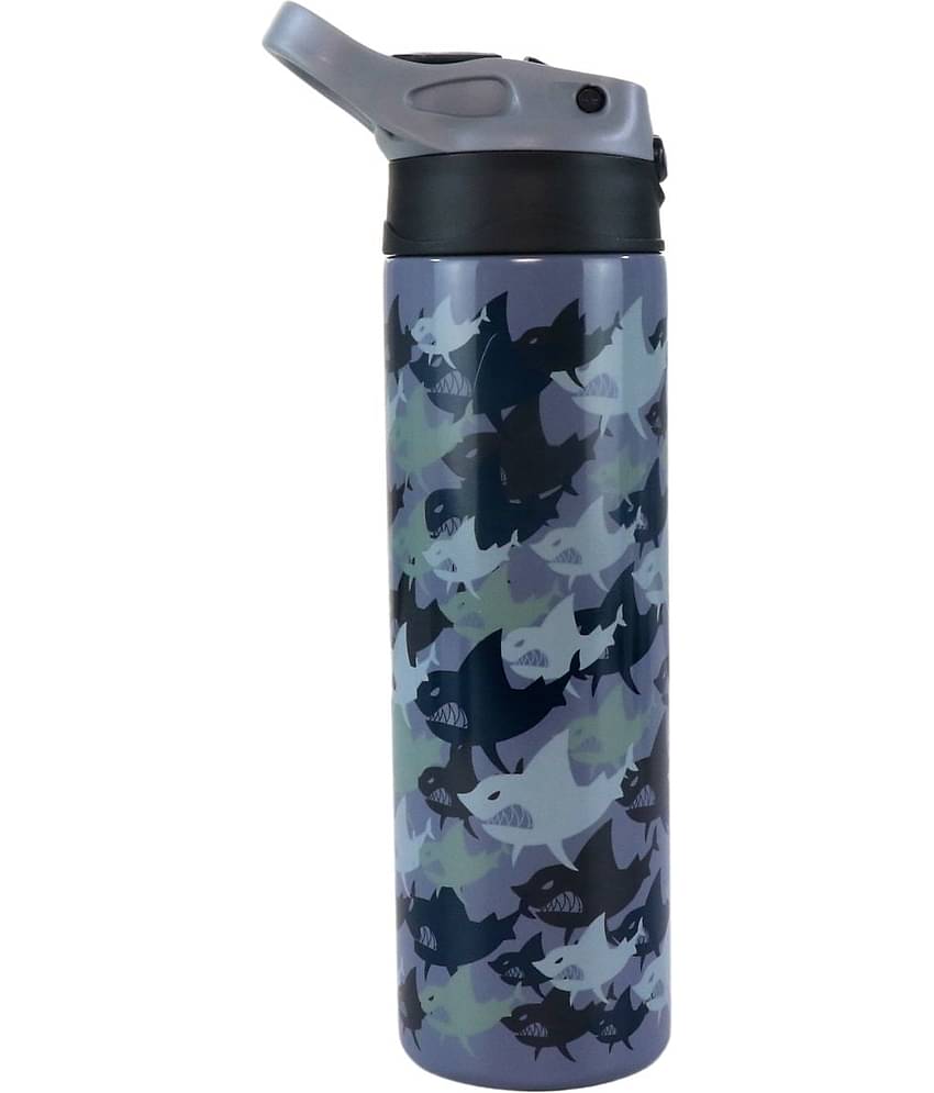 Smily Kiddos - Insulated Water Bottle 600ml Grey Sipper Water Bottle 600 mL ( Set of 1 )