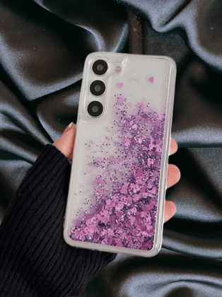 Elegant Moving Hearts Glitter Quicksand Cover-Samsung Galaxy S21 FE