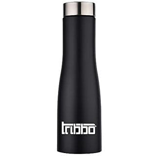 TRIBBO Stainless Steel Water Bottle 1 litre Water Bottles For Fridge School,Gym,Home,office,Boys   Girls Kids Leak Proof(BLACKSTEEL CAP SET OF 1 1000 ML Model-Flora)