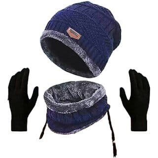 Fashlook Woolen Multicolor Casual Winter Cap for Men and Women - Warm Knit Beanie Hat for Cold Weather