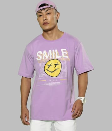 Veirdo Pack of 1 Cotton Oversized Fit Men's T-Shirt ( Purple )