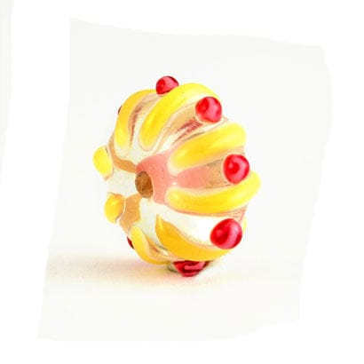 Beadwaala Handmade Fancy Lampwork Glass Beads For Jewelry Making. (Roundel) SFL-310-Per Packet 25 Pcs / 10X18 MM