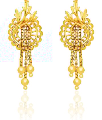 LUV FASHION Golden Ear Chain Earrings ( Pack of 1 )
