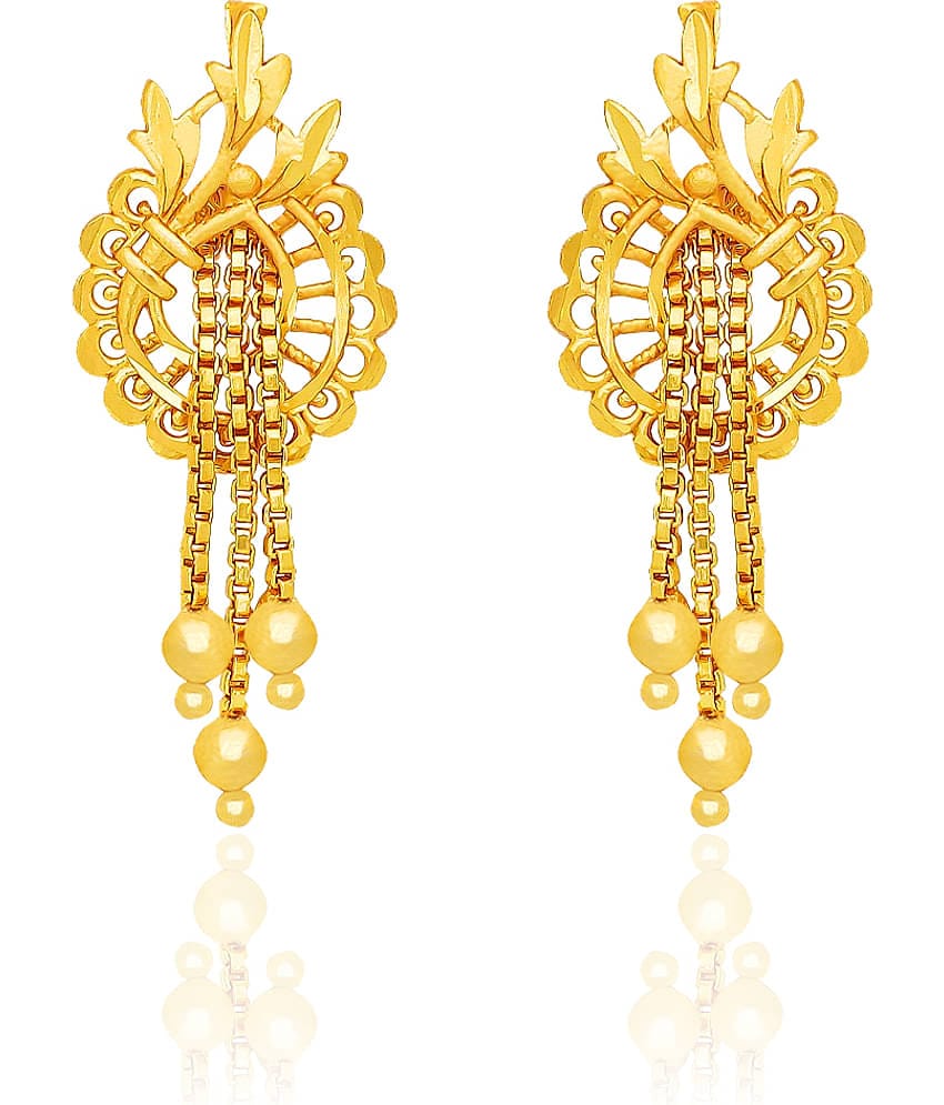 LUV FASHION Golden Ear Chain Earrings ( Pack of 1 )