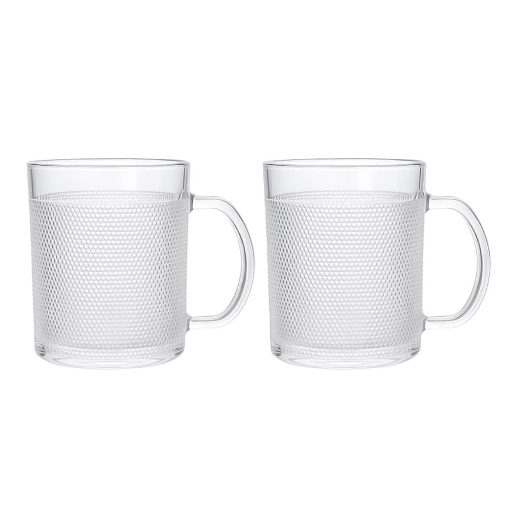 Coffee Tea Cups || Aldan Mug Crystal Clear with Handle || Tea || Milk || Hot and Cold Drinks Mug Kitchen || Dining Tableware Dinnerware (300ML)