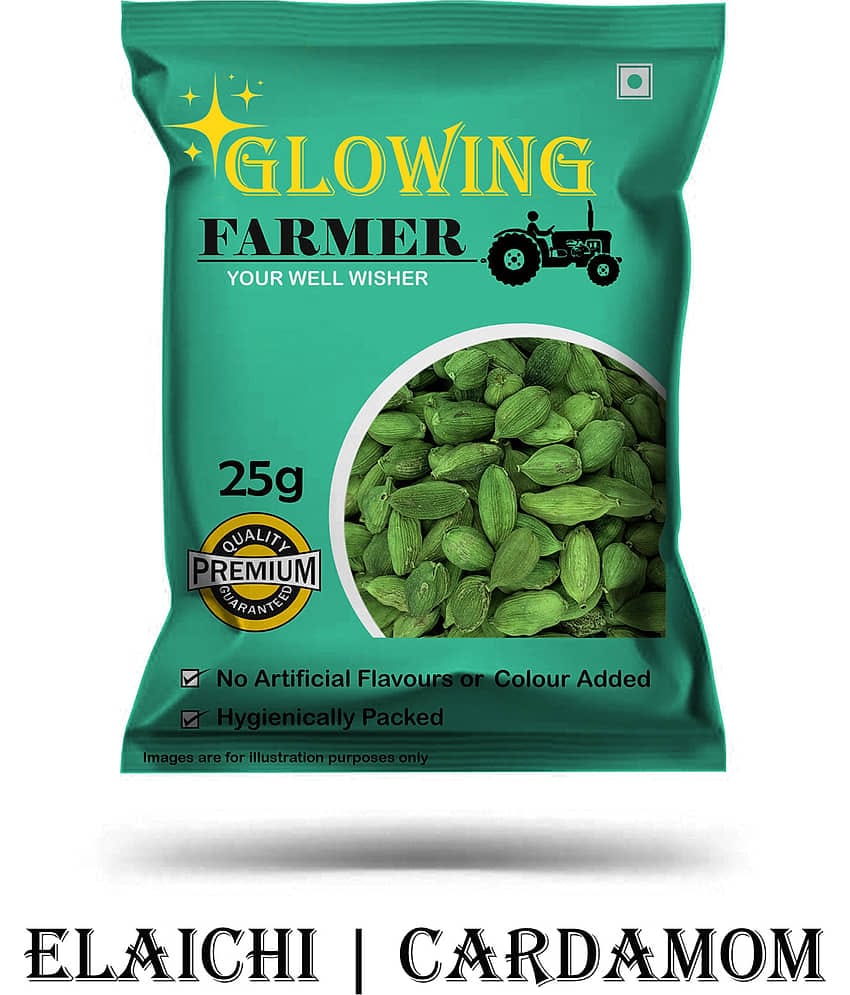GLOWING FARMER Green Cardamom | Hari Elaichi Seeds 25 gm
