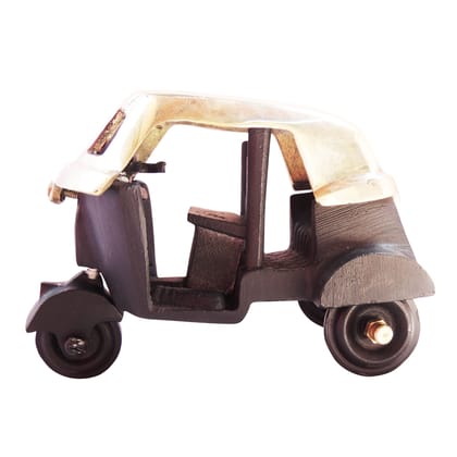 Brass Auto Showpiece | Vintage Three Wheeler Decor, Height : 4 Inch (ZMAS450 A)