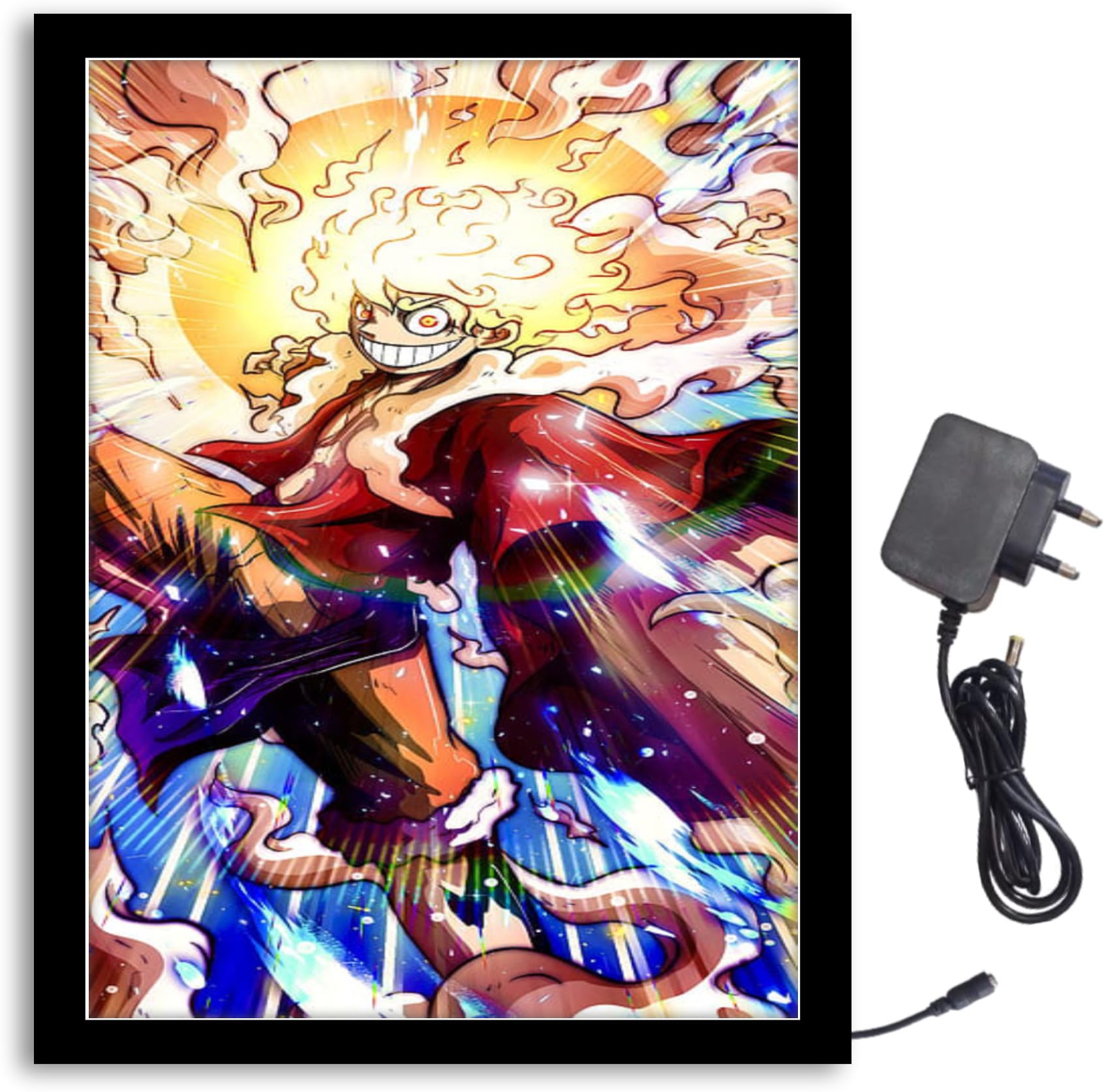 NOKKES Luffy On Atack Light Photo Frame 8X10 inch Led Light photo Frame With Light Adaptor Led Light Photo Frame Black Color Photo Frame_AQW133