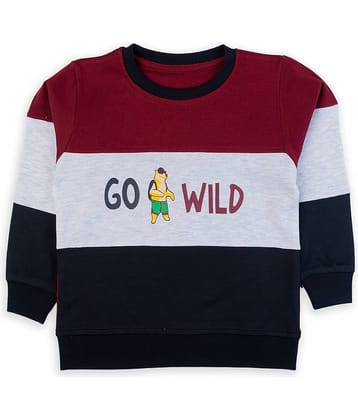 CUTOPIES Pack of 1 Boys Cotton Sweatshirt ( Maroon )