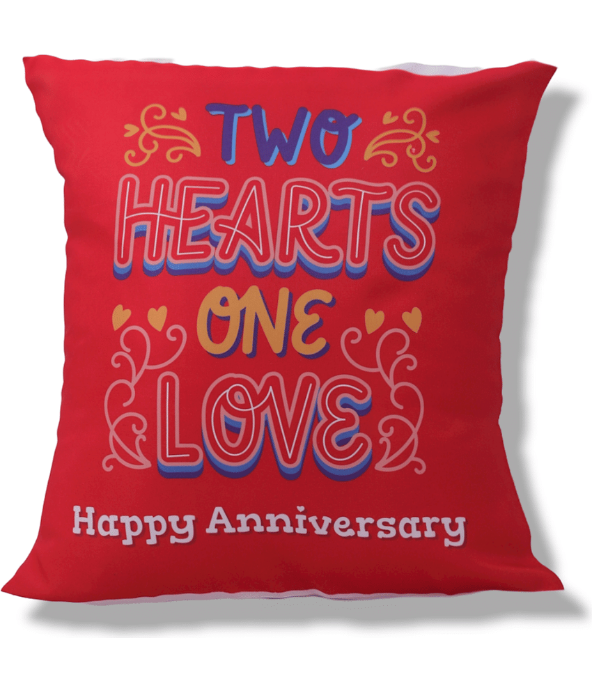 Ros - Red Polyester Gifting Quotes Cushion