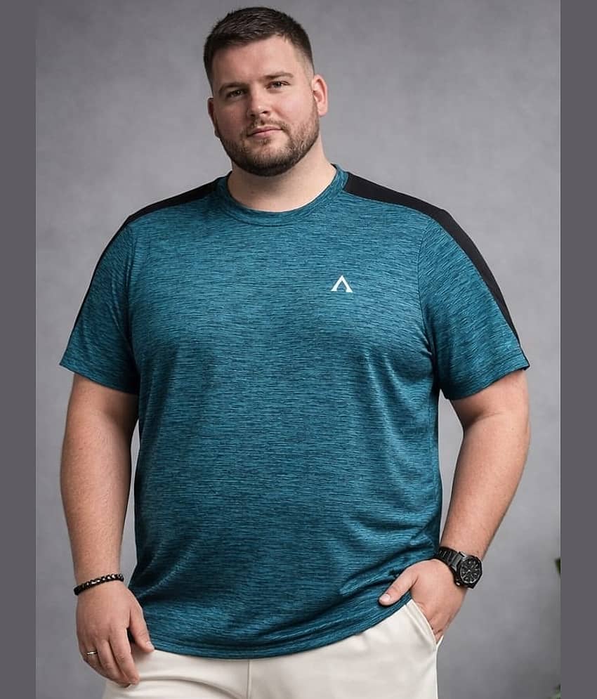 AUSTIVO Turquoise Polyester Regular Fit Men's Sports T-Shirt ( Pack of 1 )