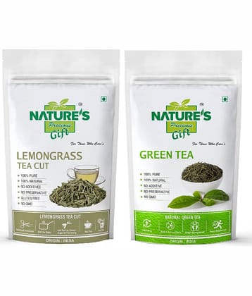 Nature's Gift Darjeeling Tea Loose Leaf Lemongrass & Green Tea 400 gm Pack of 2
