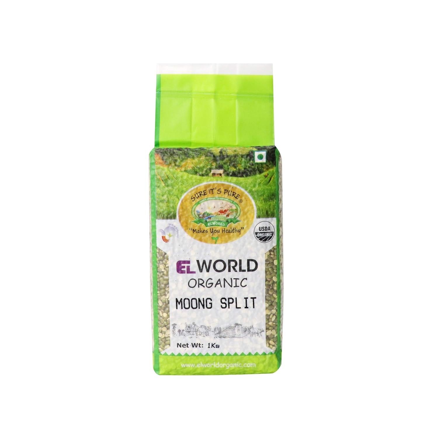 Elworld Agro & Organic Food Products Moong Split 1Kg