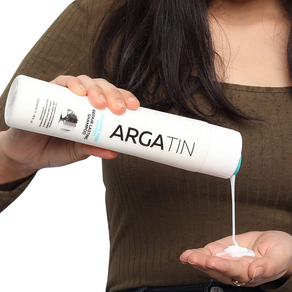 Argatin Keratin Repair Lasting Sulphate Free Conditioner | Enriched With Argan Oil & Aloe Vera Extract | Smooth, Shiny & Frizz Free Hair | Unisex 330 Ml