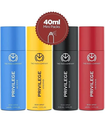 The Man Company Privilege Combo Travel Pack Deodorant Spray for Unisex 40 ml ( Pack of 4 )