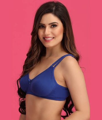 Clovia Cotton Non Padded Women's T-Shirt Bra ( Blue )
