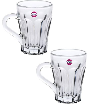 Somil Glass Tea Cup, Transparent, Pack Of 2, 100 ml
